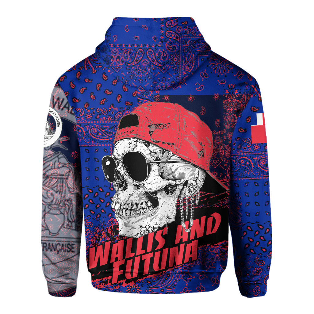 Wallis And Futuna Hoodie Paisley Flag And Skull Style 3