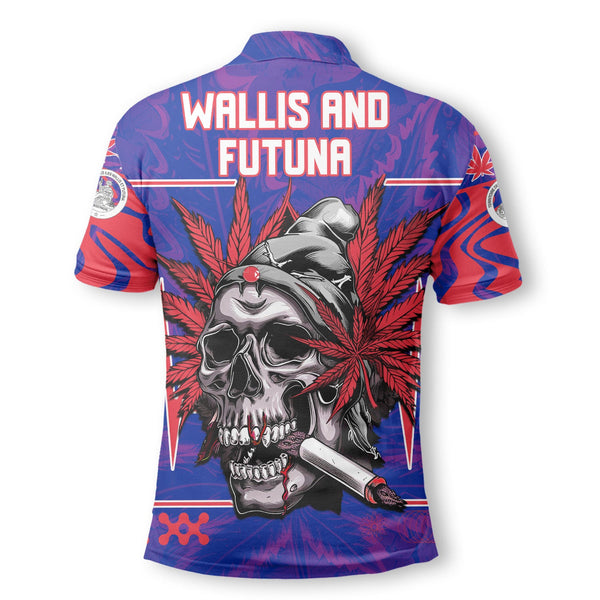 Wallis and Futuna Polo Shirt Flag & Coat Of Arms Marijuanas Style