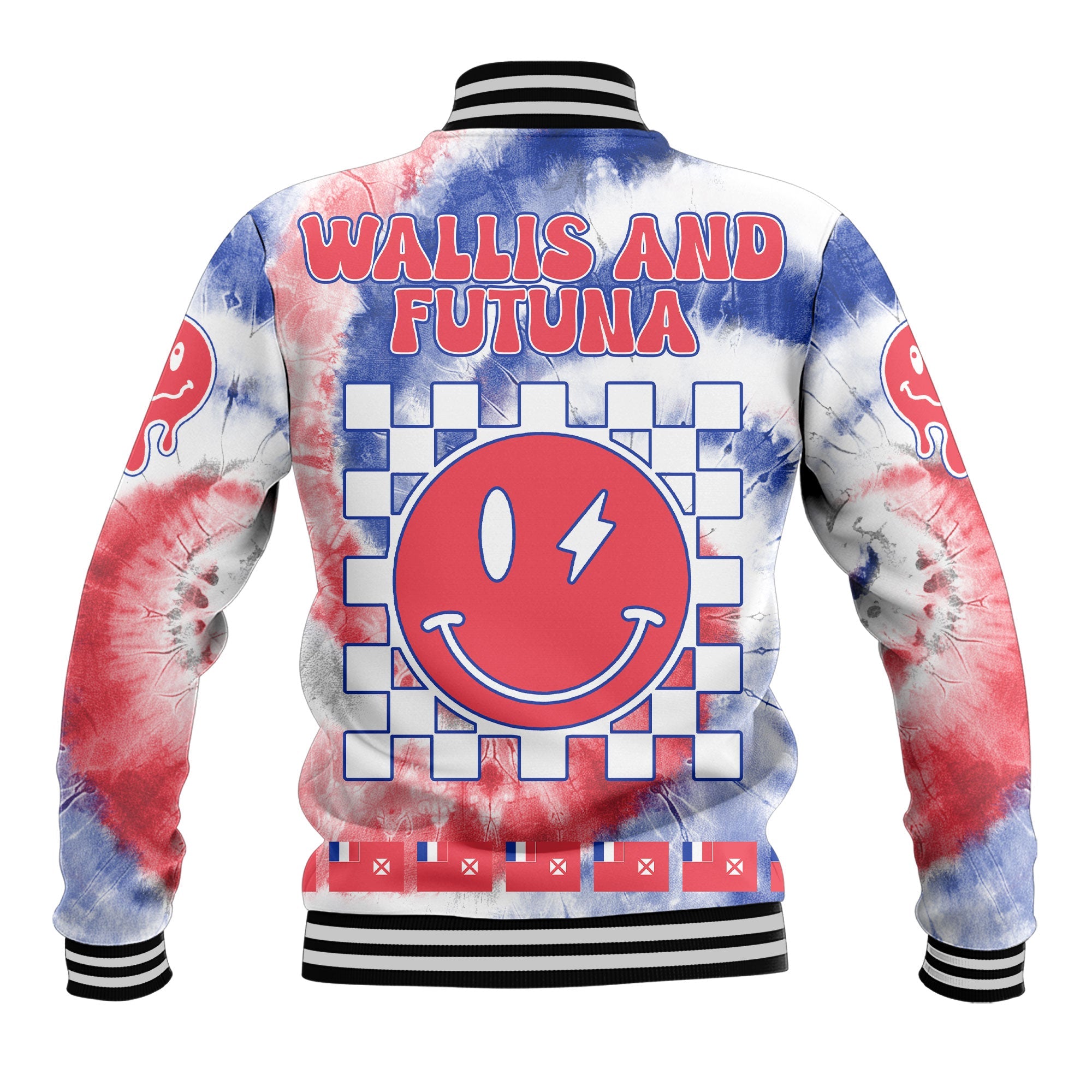 Wallis And Futuna Baseball Jacket Custom Tie Dye Style 3