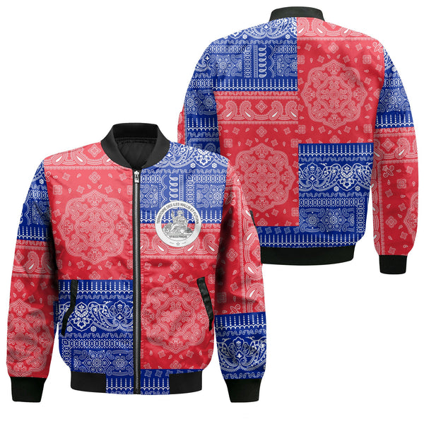 Wallis And Futuna Bomber Jacket Flag And Paisley Basic Style 1