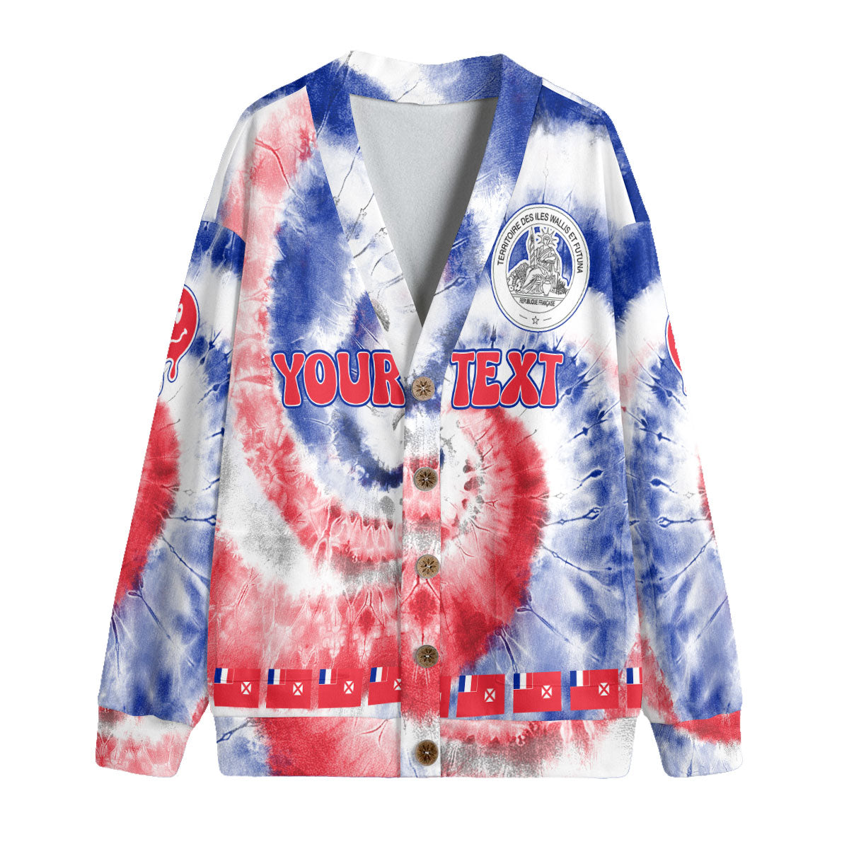 Wallis And Futuna Fleece Cardigan Custom Tie Dye Style 4