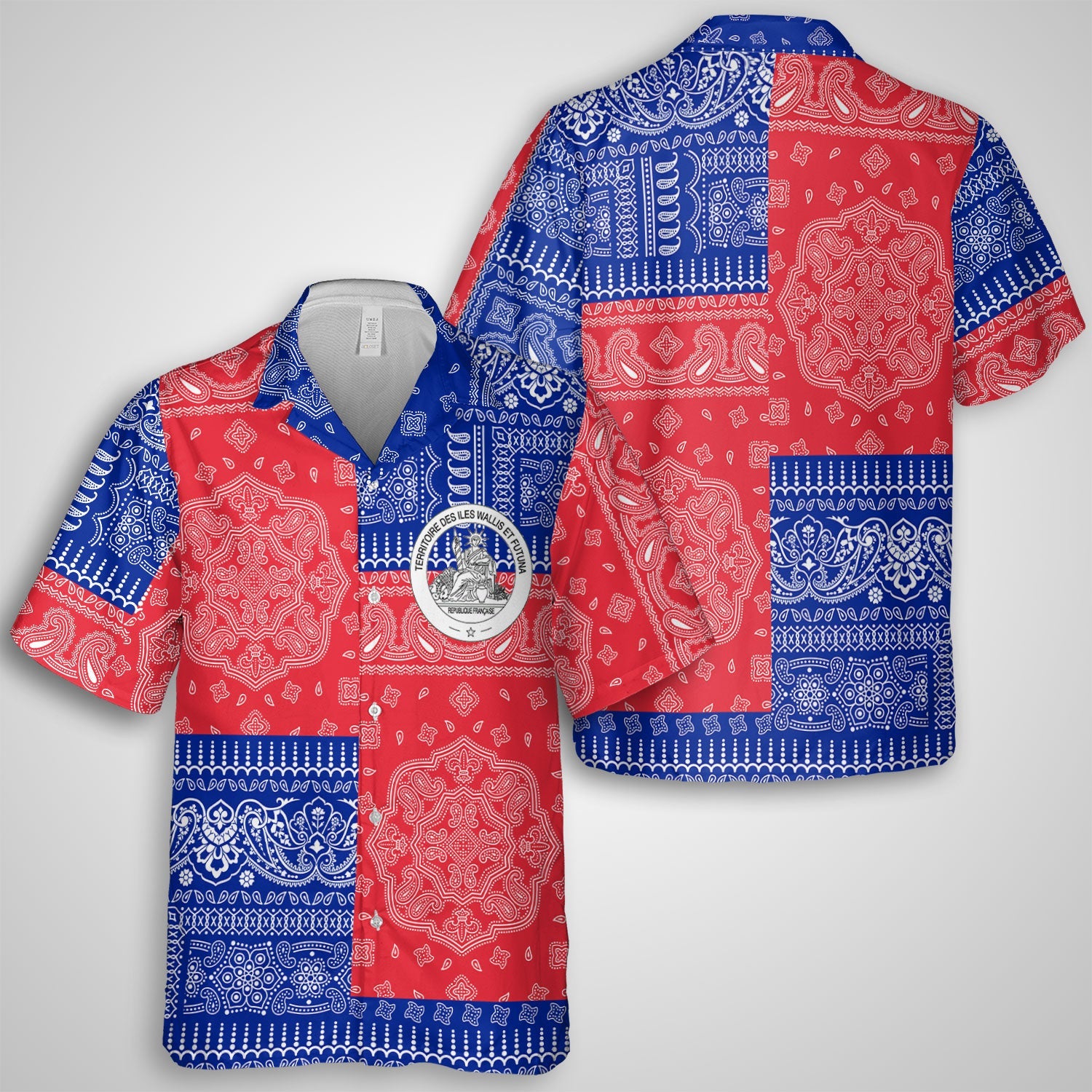 Wallis And Futuna Hawaiian Shirt Flag And Paisley Basic Style 1