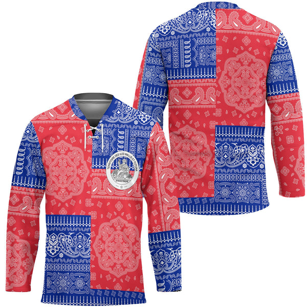 Wallis And Futuna Hockey Jersey Flag And Paisley Basic Style 1