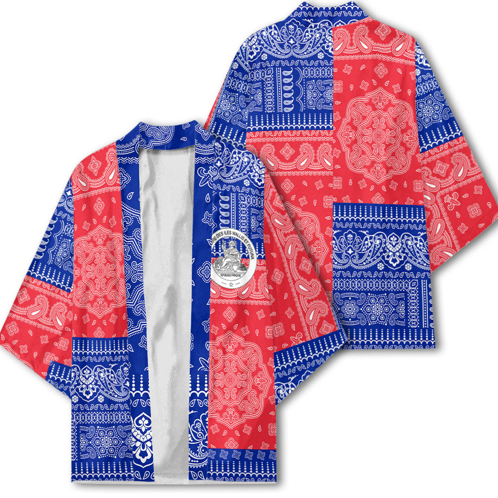 Wallis And Futuna Kimono Flag And Paisley Basic Style 1