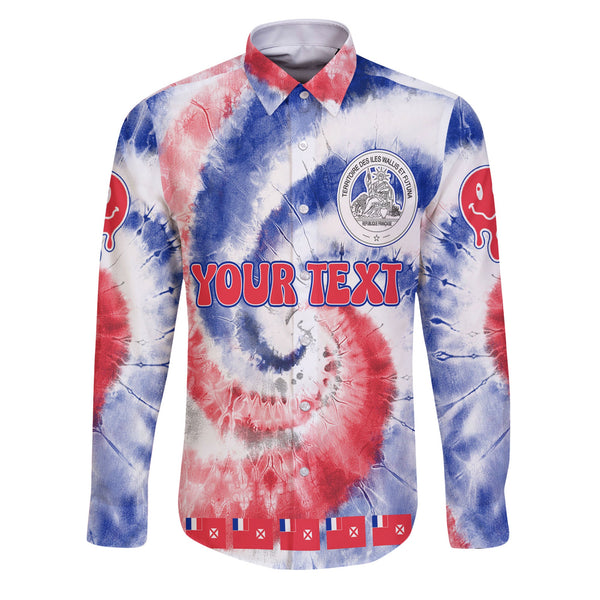 Wallis And Futuna Long Sleeve Button Shirt Custom Tie Dye Style 1