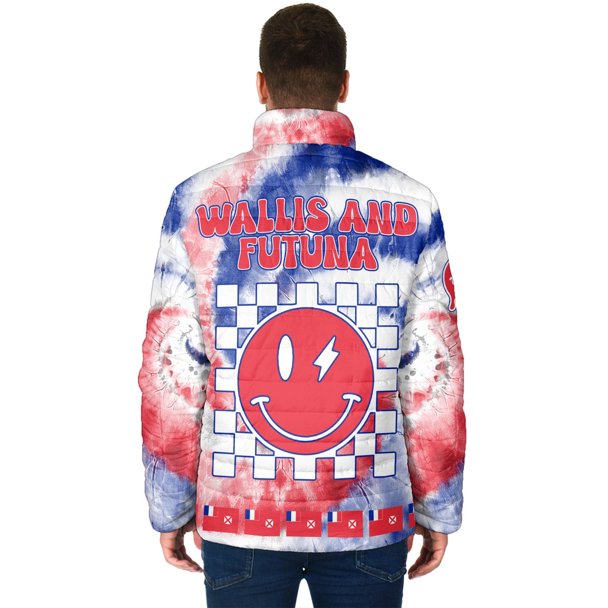 Wallis And Futuna Men Padded Jacket Custom Tie Dye Style 2