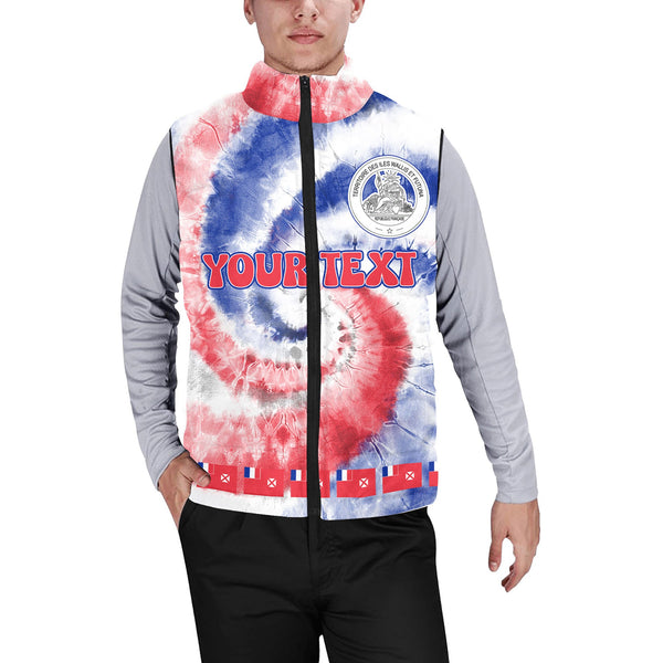 Wallis And Futuna Men Padded Jacket Vest Custom Tie Dye Style 1