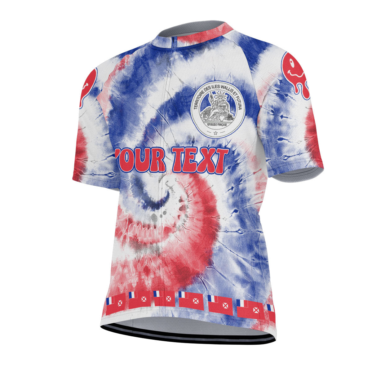 Wallis And Futuna Men Cycling Jersey Custom Tie Dye Style 2