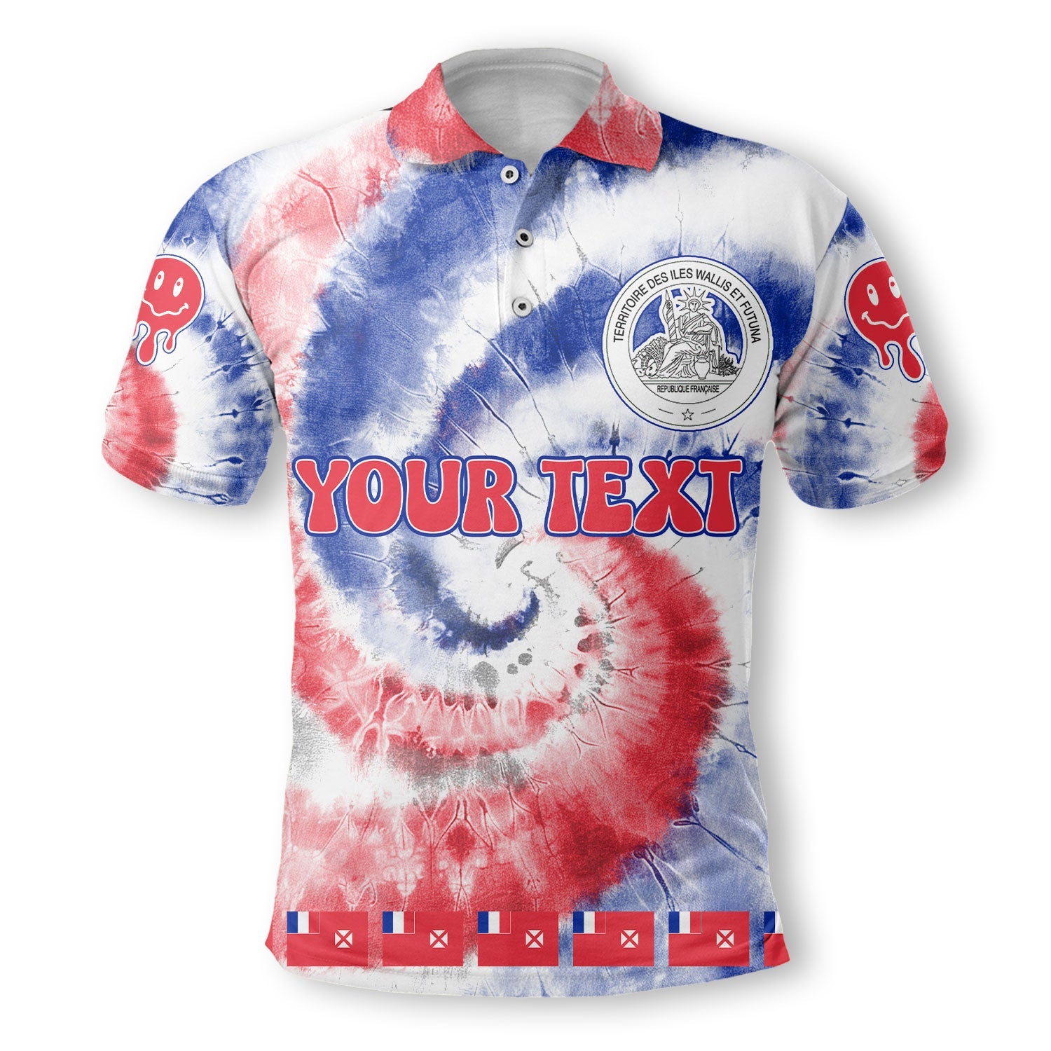 Wallis And Futuna Polo Shirt Custom Tie Dye Style 2