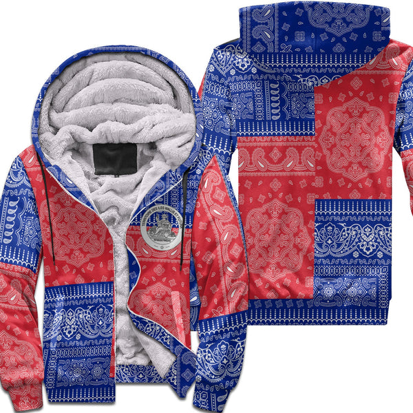 Wallis And Futuna Sherpa Hoodie Flag And Paisley Basic Style 1