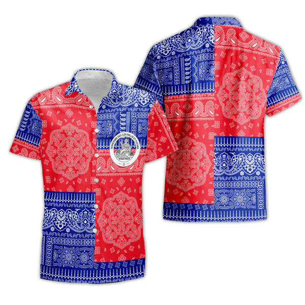 Wallis And Futuna Short Sleeve Shirt Flag And Paisley Basic Style 1