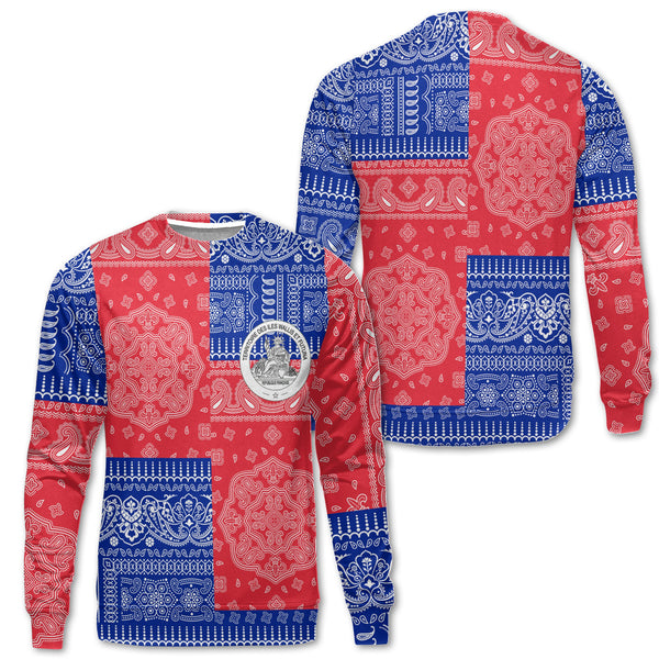 Wallis And Futuna Sweatshirt Flag And Paisley Basic Style 1