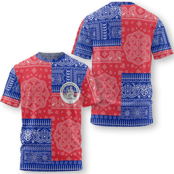 Wallis And Futuna T Shirt Flag And Paisley Basic Style 1