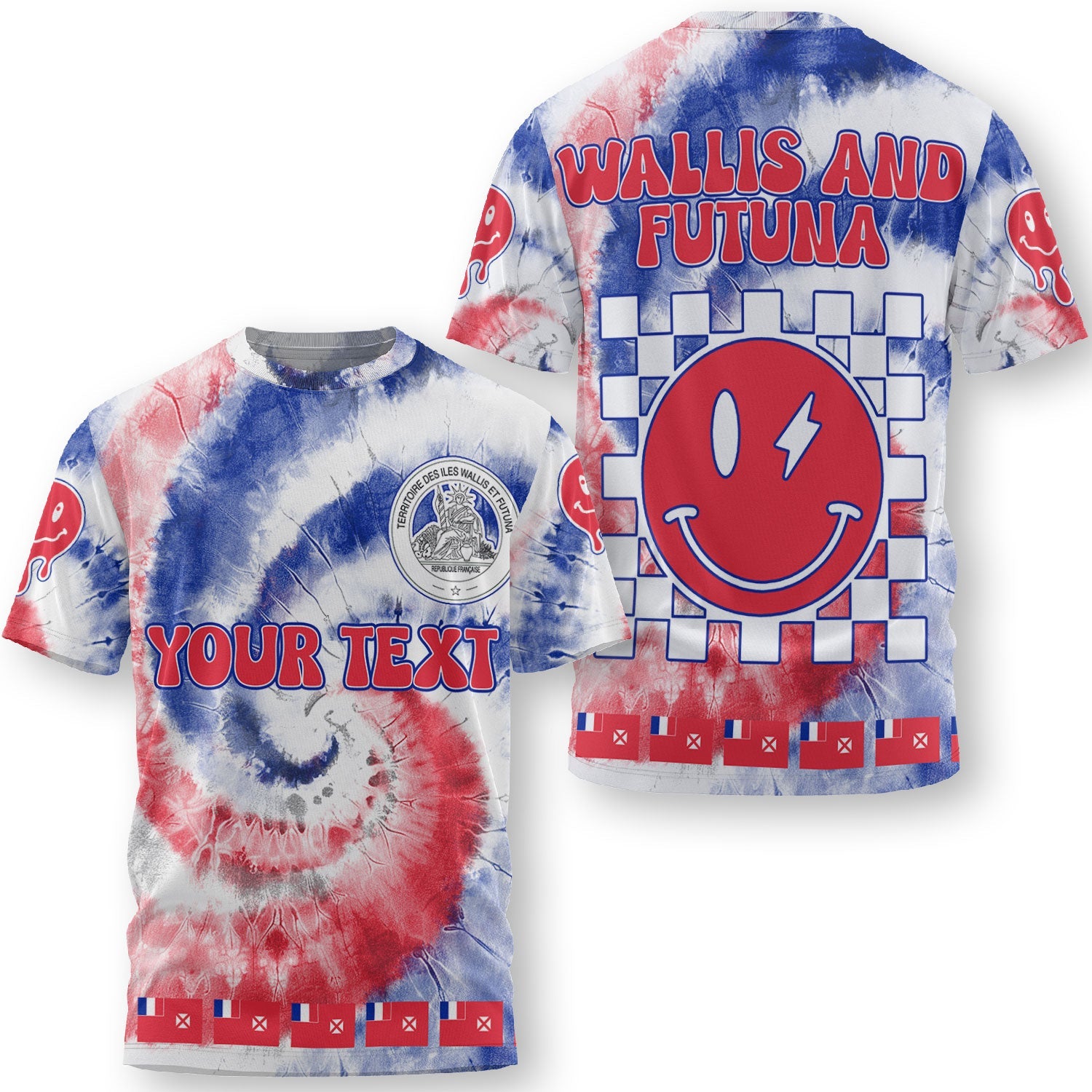 Wallis And Futuna T Shirt Custom Tie Dye Style 3