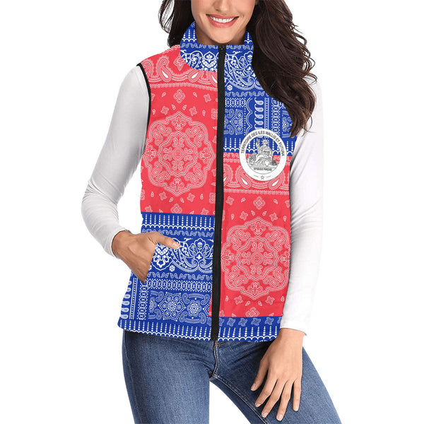 Wallis And Futuna Women Padded Jacket Vest Flag And Paisley Basic Style 1