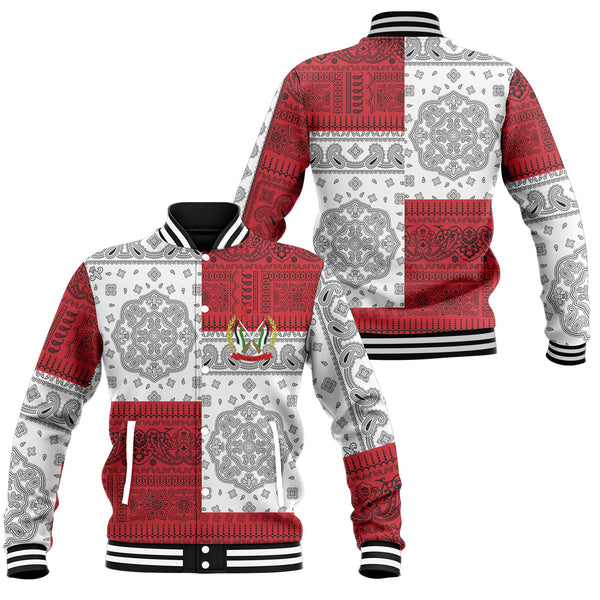 Western Sahara Baseball Jacket Flag And Paisley Basic Style 1