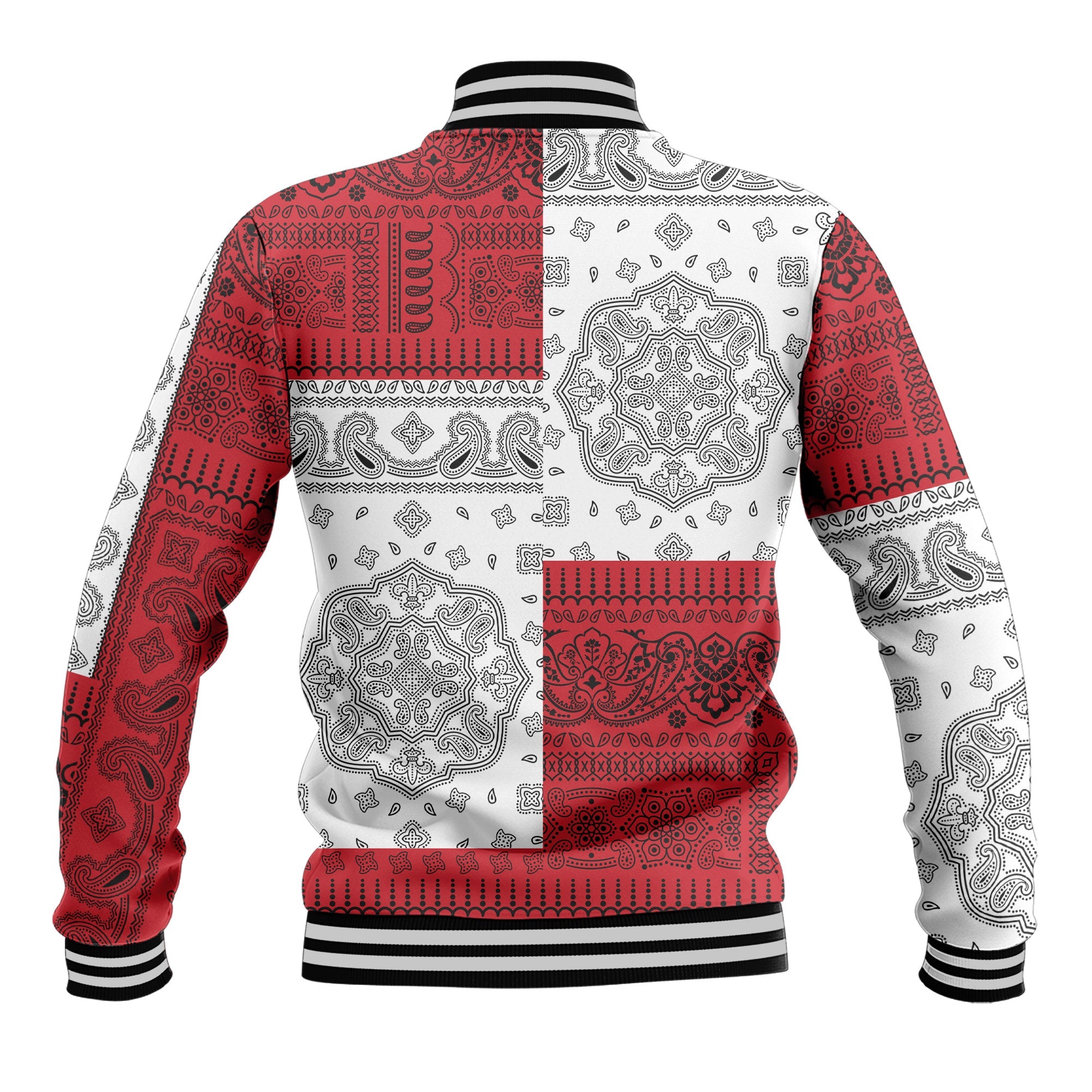 Western Sahara Baseball Jacket Flag And Paisley Basic Style 3