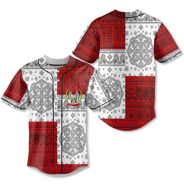 Western Sahara Baseball Jersey Flag And Paisley Basic Style 1