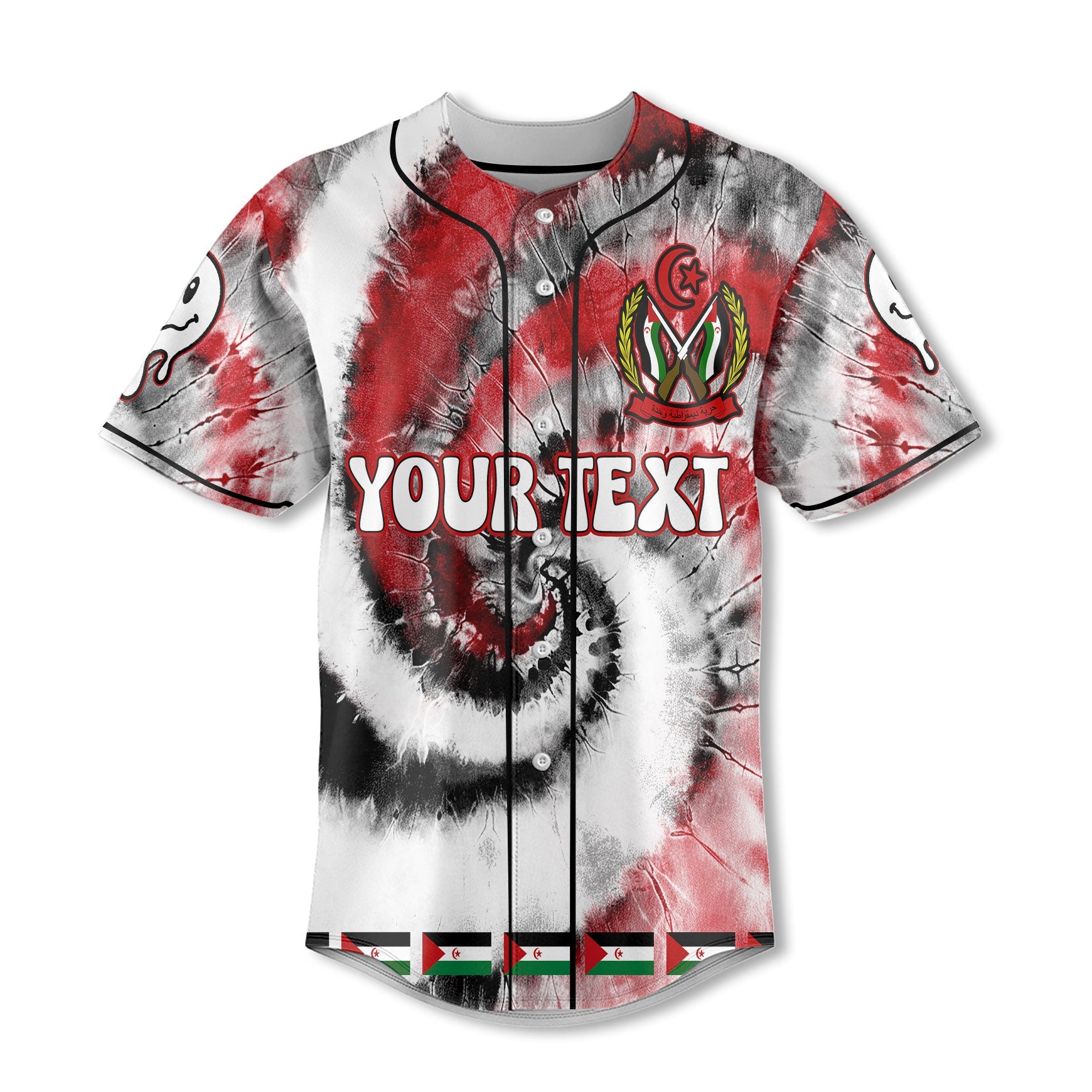 Western Sahara Baseball Jersey Custom Tie Dye Style 2