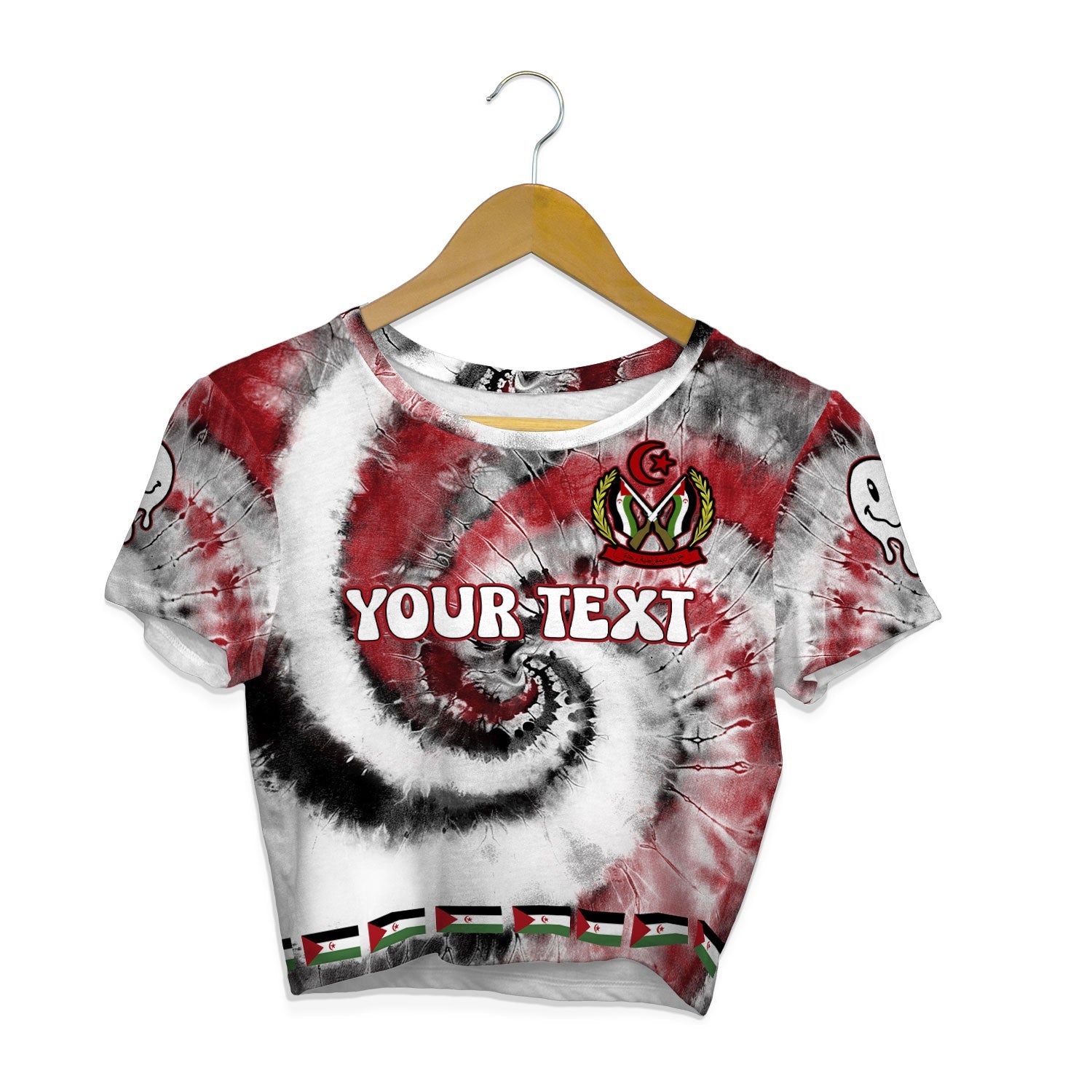 Western Sahara Croptop T Shirt Custom Tie Dye Style 1