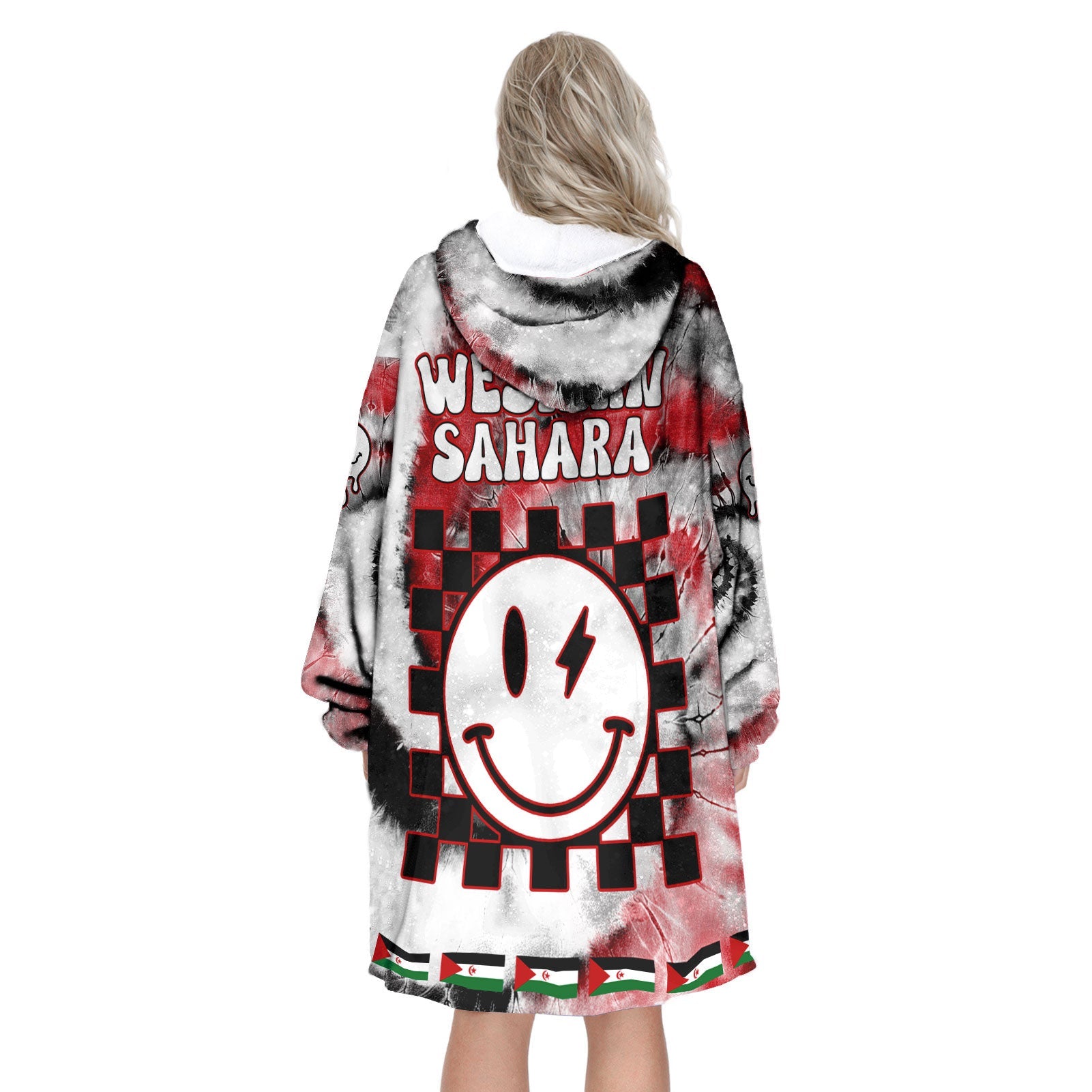 Western Sahara Hoodie Blanket Custom Tie Dye Style 3