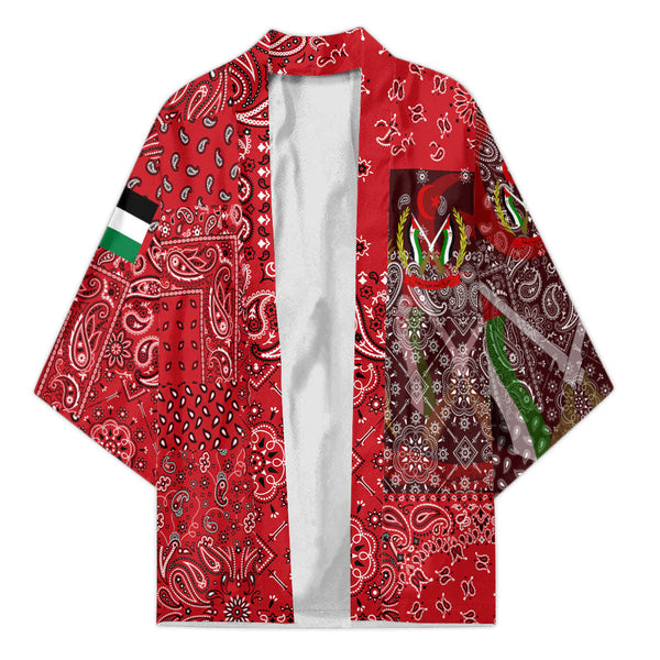 Western Sahara Kimono Paisley Flag And Skull Style 1