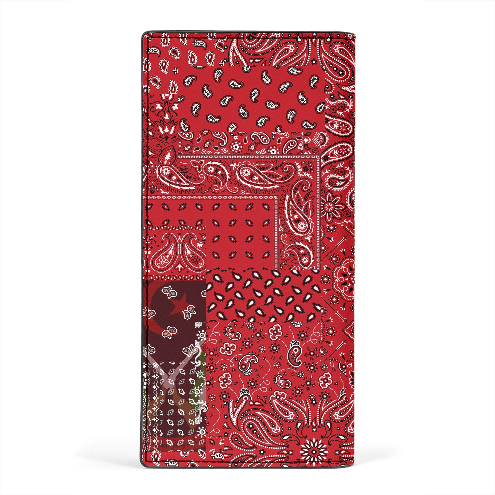 Western Sahara Leather Wallet Paisley Flag And Skull Style 2