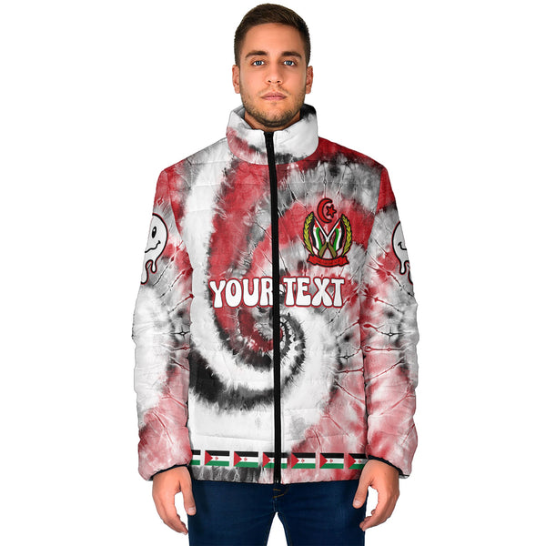 Western Sahara Men Padded Jacket Custom Tie Dye Style 1