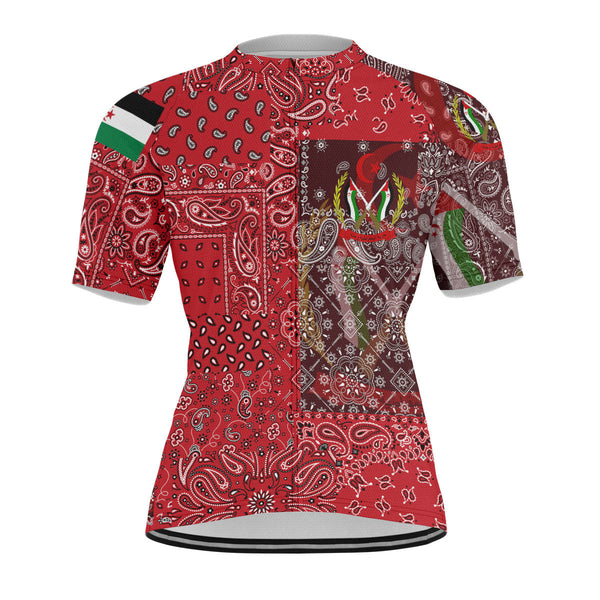 Western Sahara Men Cycling Jersey Paisley Flag And Skull Style 1