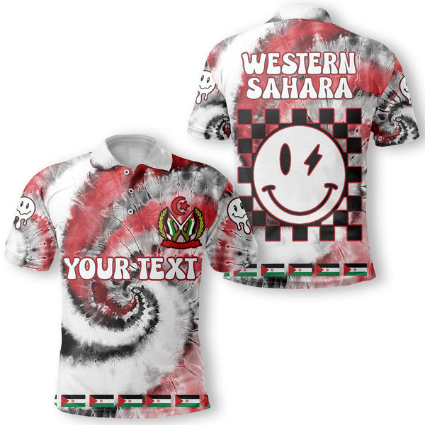 Western Sahara Polo Shirt Custom Tie Dye Style 1