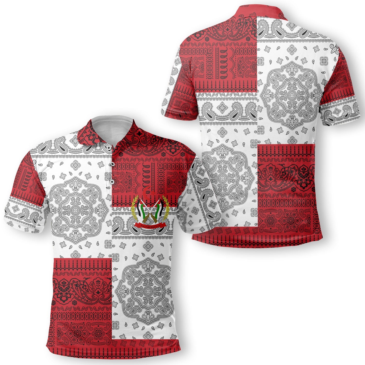 Western Sahara Polo Shirt Flag And Paisley Basic Style 1