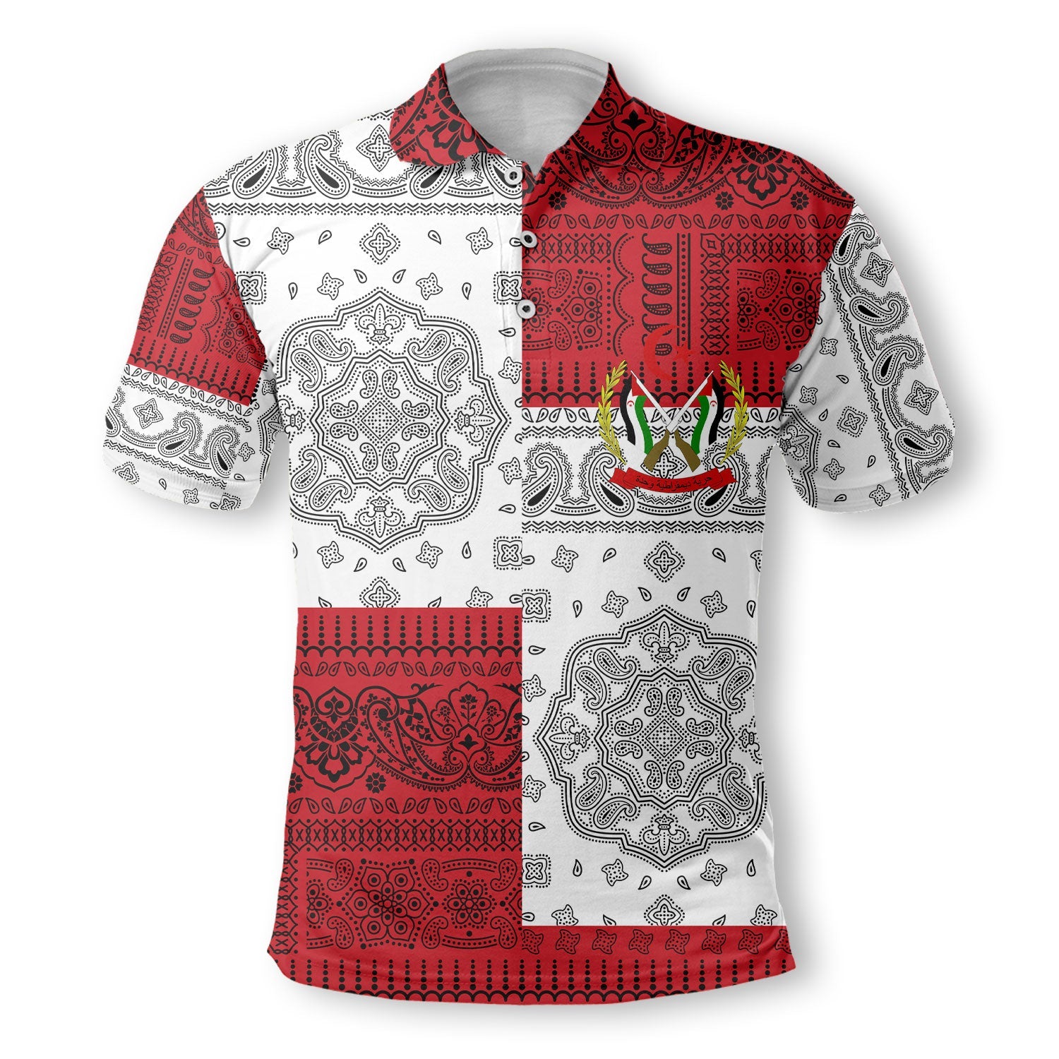 Western Sahara Polo Shirt Flag And Paisley Basic Style 2