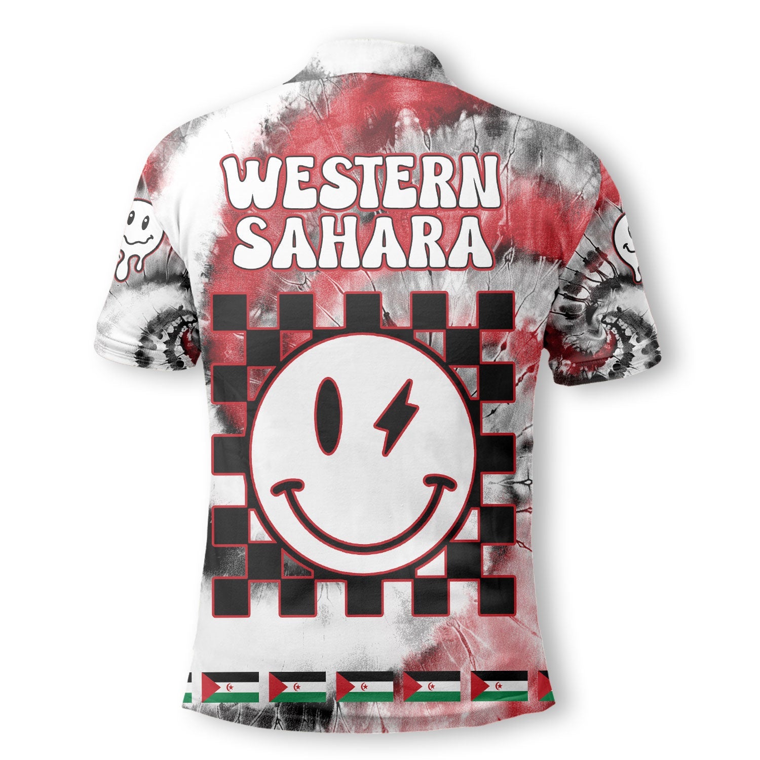 Western Sahara Polo Shirt Custom Tie Dye Style 3