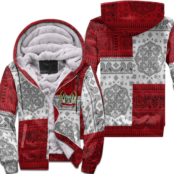 Western Sahara Sherpa Hoodie Flag And Paisley Basic Style 1