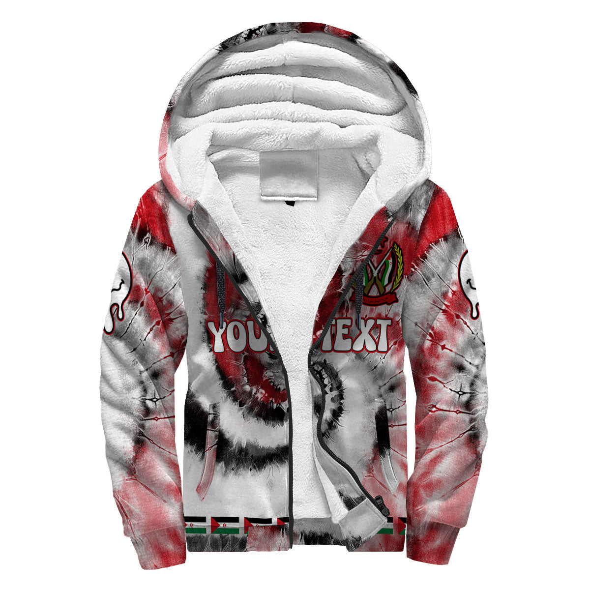 Western Sahara Sherpa Hoodie Custom Tie Dye Style 3