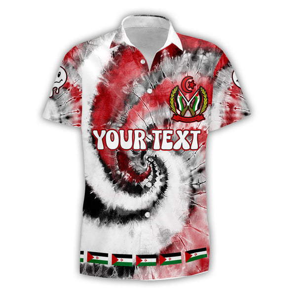 Western Sahara Short Sleeve Shirt Custom Tie Dye Style 1