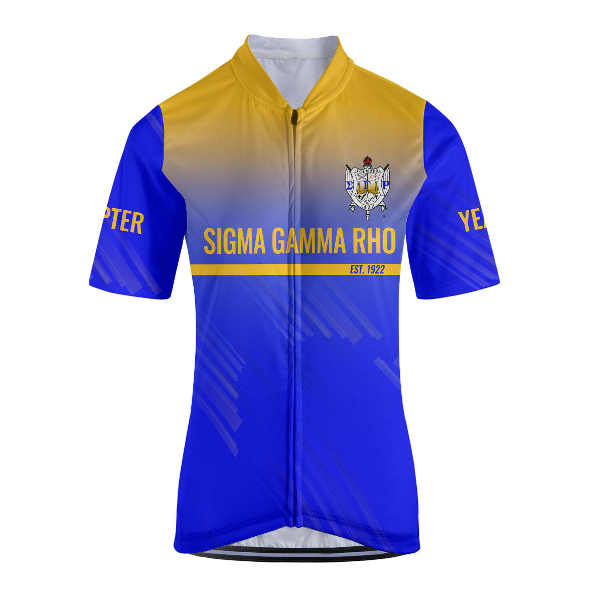 Sigma Gamma Rho Cycling Jersey Custom Blue Yellow Ice Style