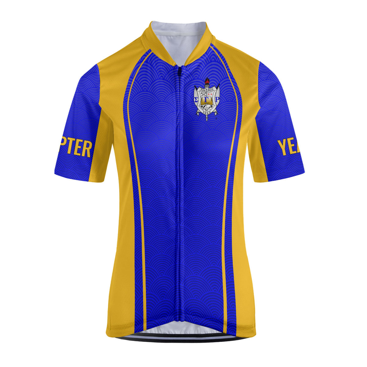 Sigma Gamma Rho Cycling Jersey Custom Blue Yellow Wave Style