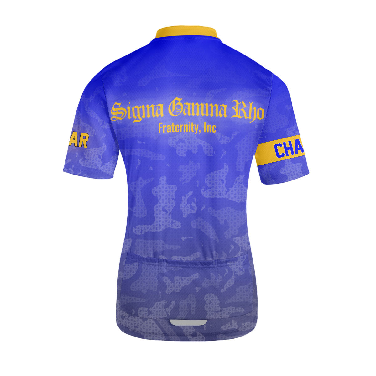 Sigma Gamma Rho Cycling Jersey Custom Blue Yellow Camouflage Style