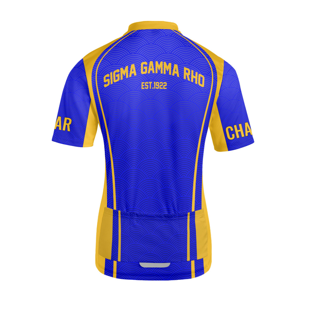 Sigma Gamma Rho Cycling Jersey Custom Blue Yellow Wave Style