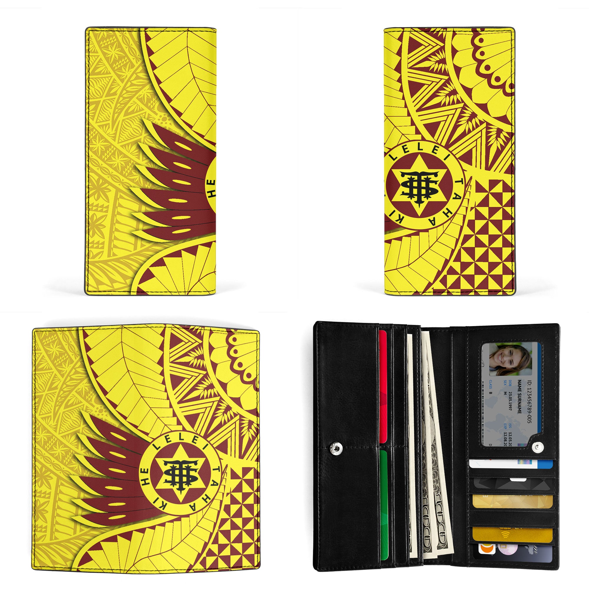 Tonga High School Leather Wallet Tonga Golden Style