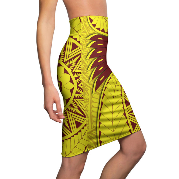 Tonga High School Women's Pencil Skirt Tonga Golden Style