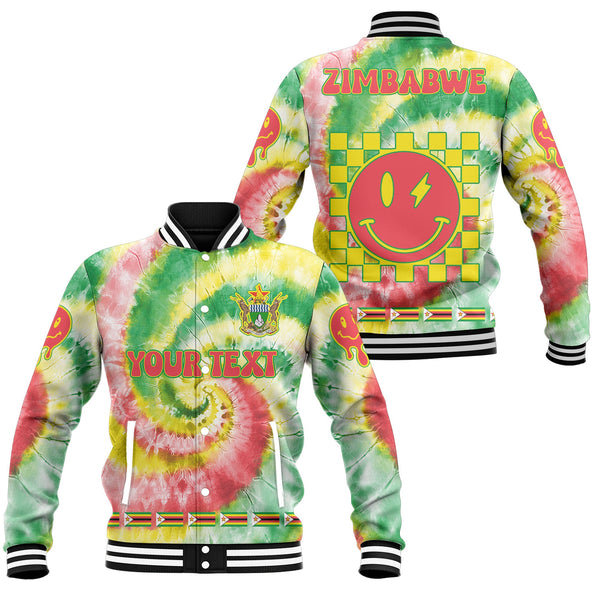 Zimbabwe Baseball Jacket Custom Tie Dye Style 1