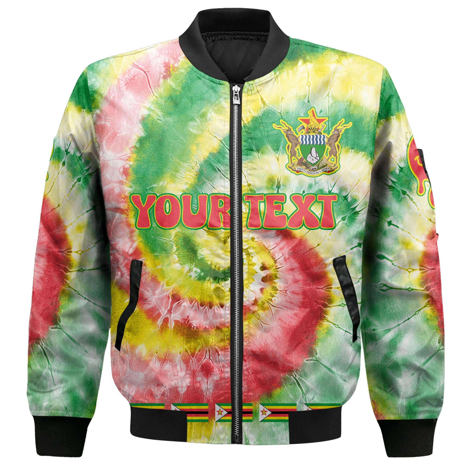 Zimbabwe Bomber Jacket Custom Tie Dye Style 2