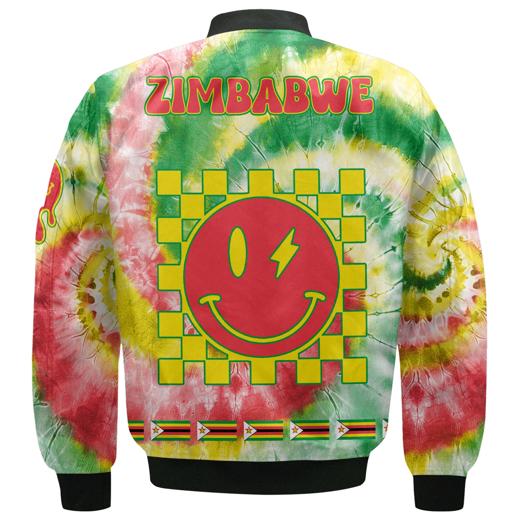 Zimbabwe Bomber Jacket Custom Tie Dye Style 3