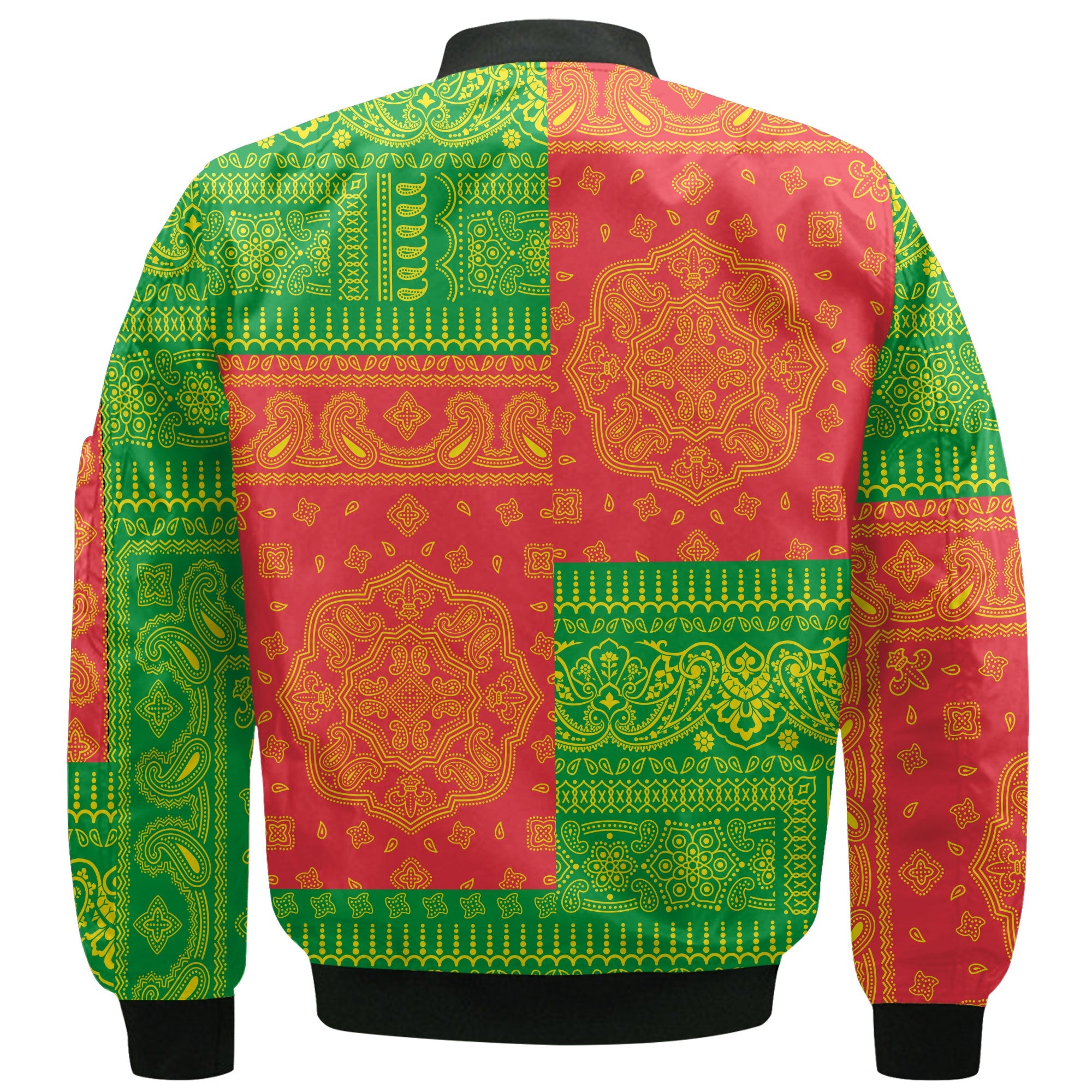 Zimbabwe Bomber Jacket Flag And Paisley Basic Style 3