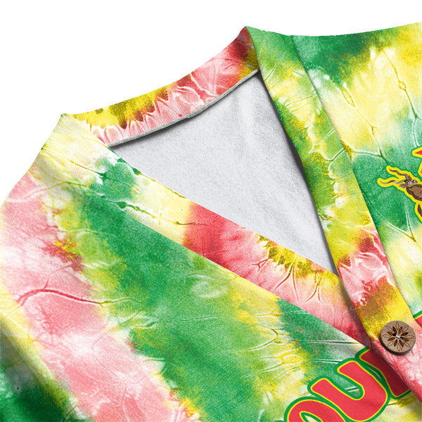 Zimbabwe Fleece Cardigan Custom Tie Dye Style 1