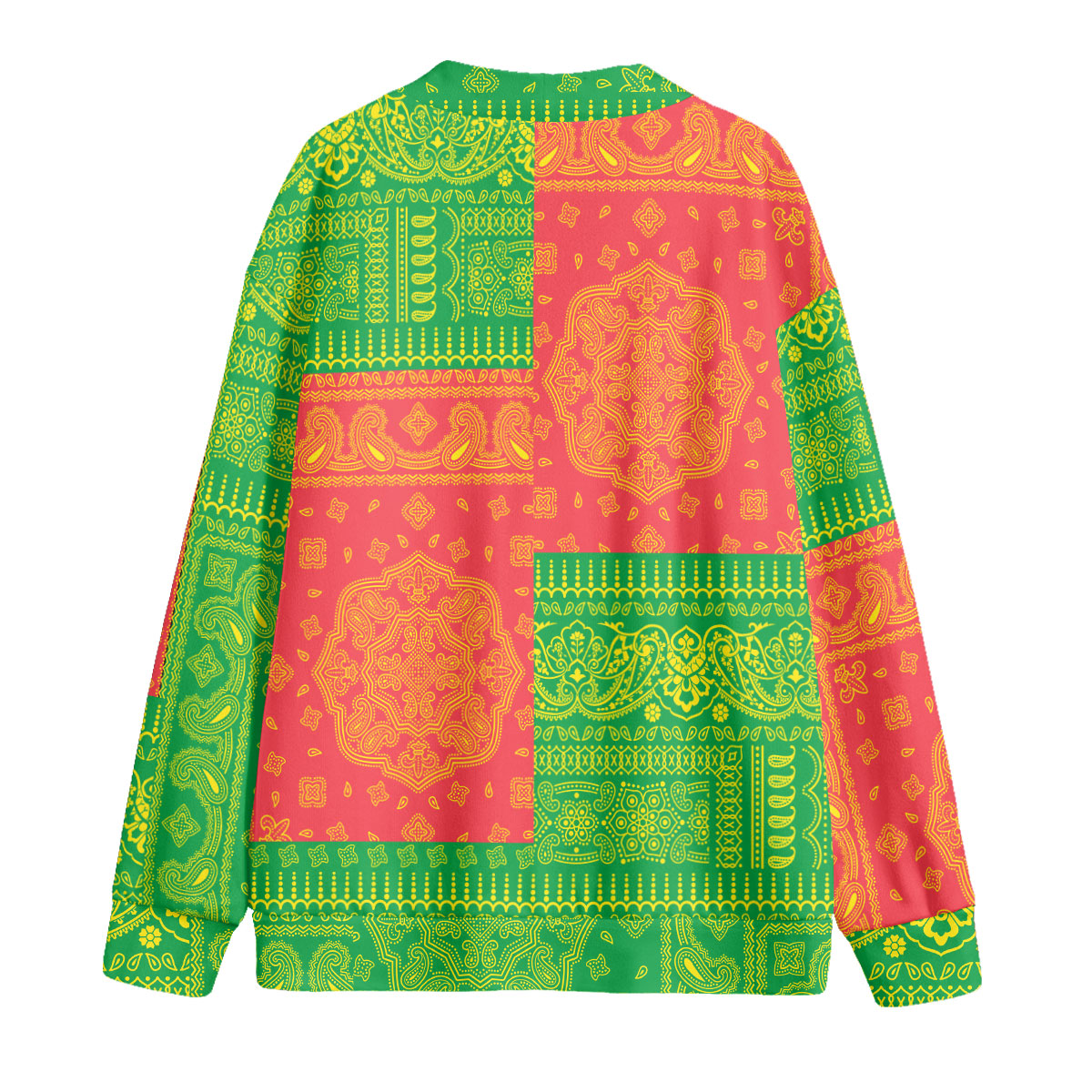 Zimbabwe Fleece Cardigan Flag And Paisley Basic Style 2