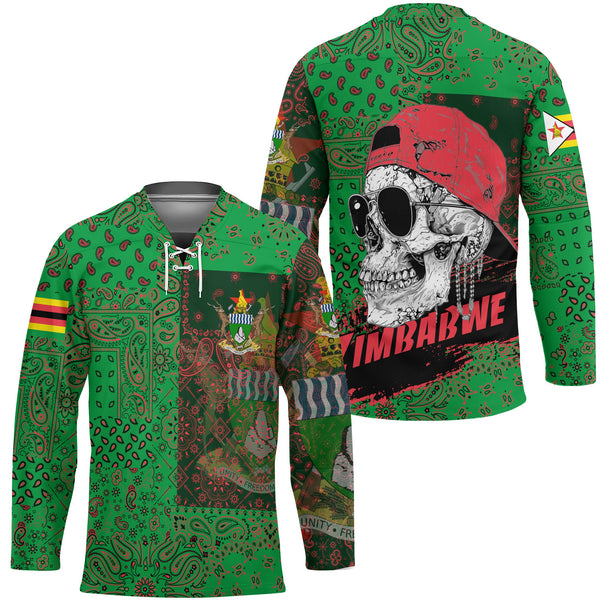 Zimbabwe Hockey Jersey Paisley Flag And Skull Style 1