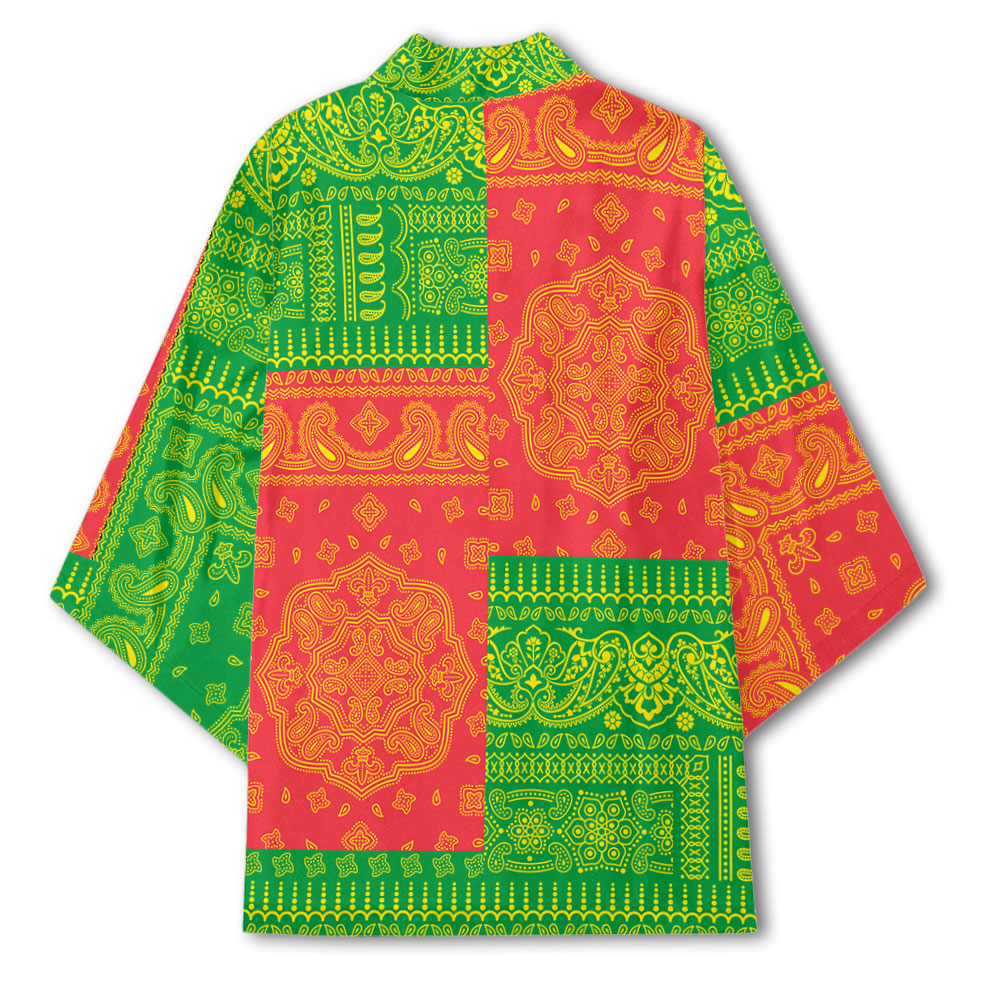 Zimbabwe Kimono Flag And Paisley Basic Style 3